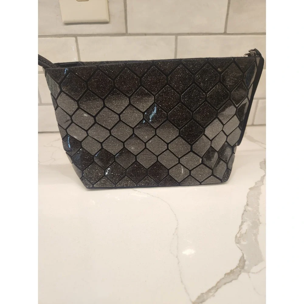 Patrizia Luca Black Glitter Geometric Crossbody Bag NWT Missing The Long Strap‎